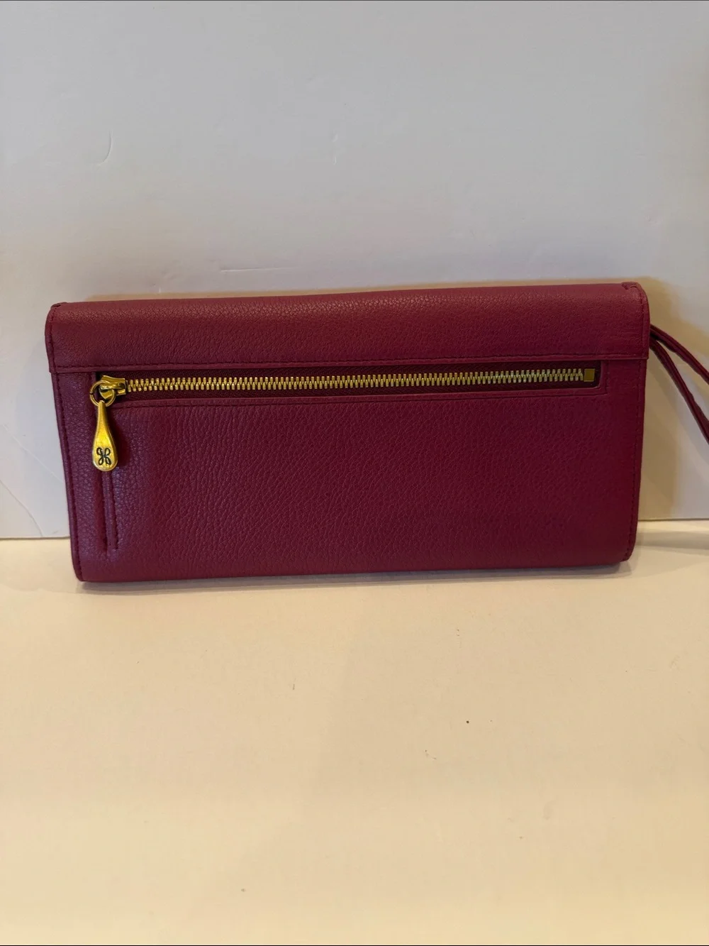 HOBO Burgundy Wristlet Clutch with Wrist Strap